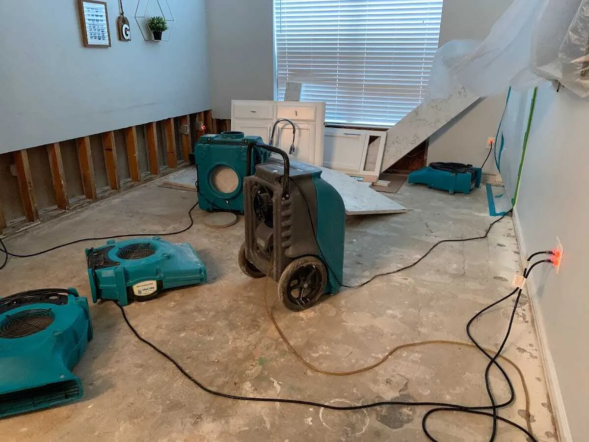 Dehumidifier in flood-cut room for Water Extraction & Removal in Ann Arbor